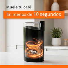 KRUPS moliendo granos de café para aroma fresco y máxima extracción