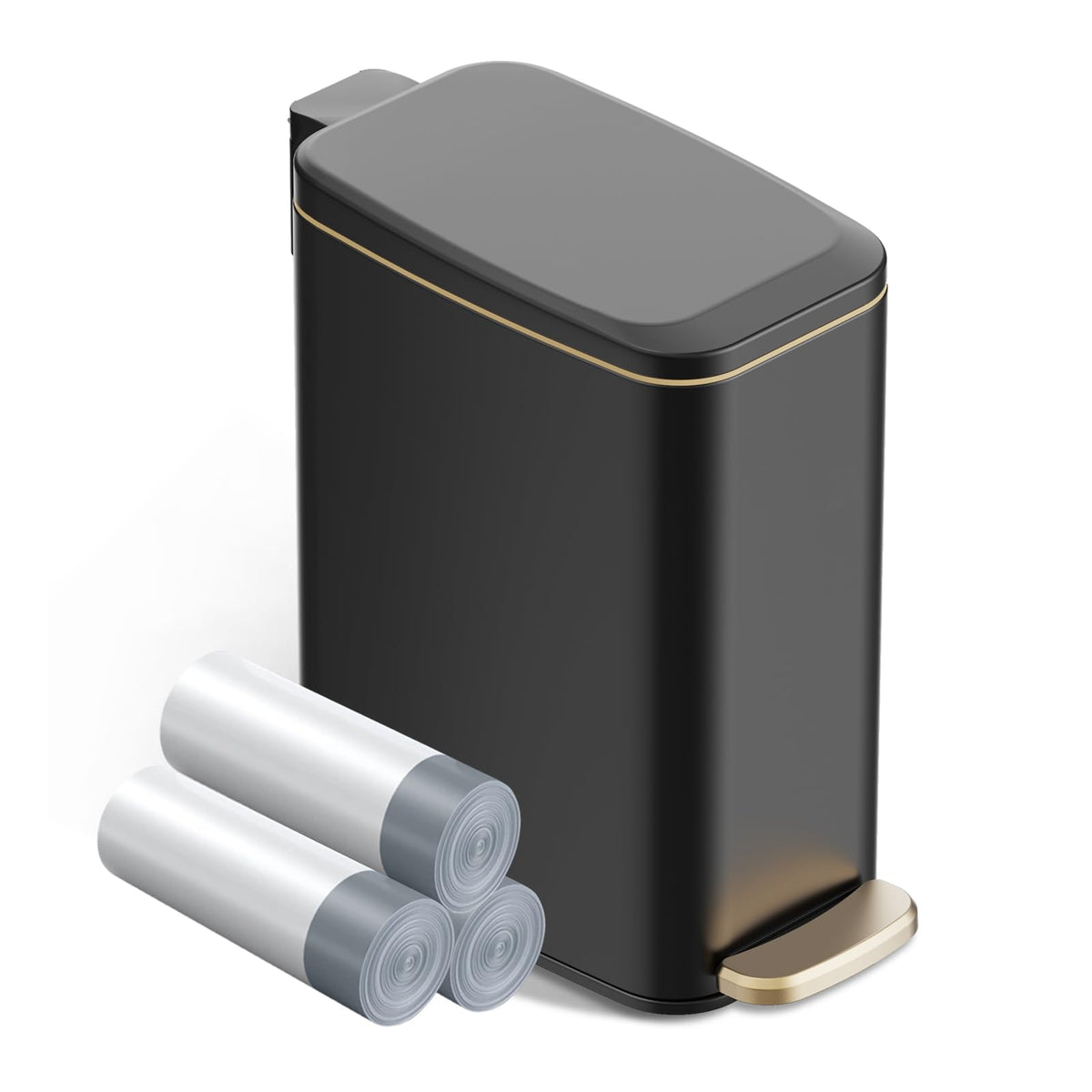 KSSKSS vista frontal del cubo negro, diseño slim que ahorra espacio