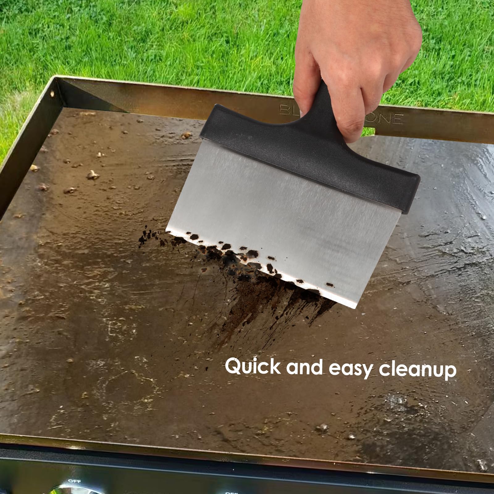 KTUOPEE kit en uso sobre plancha, ventaja: limpieza eficaz paso a paso