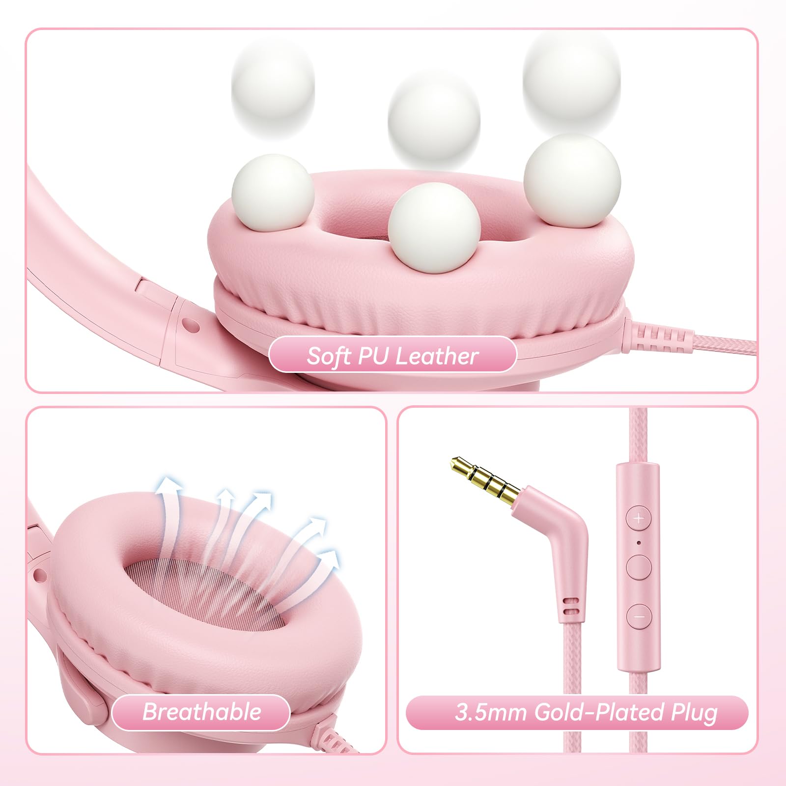 KVIDIO diadema ajustable 5 niveles para ajuste personalizado