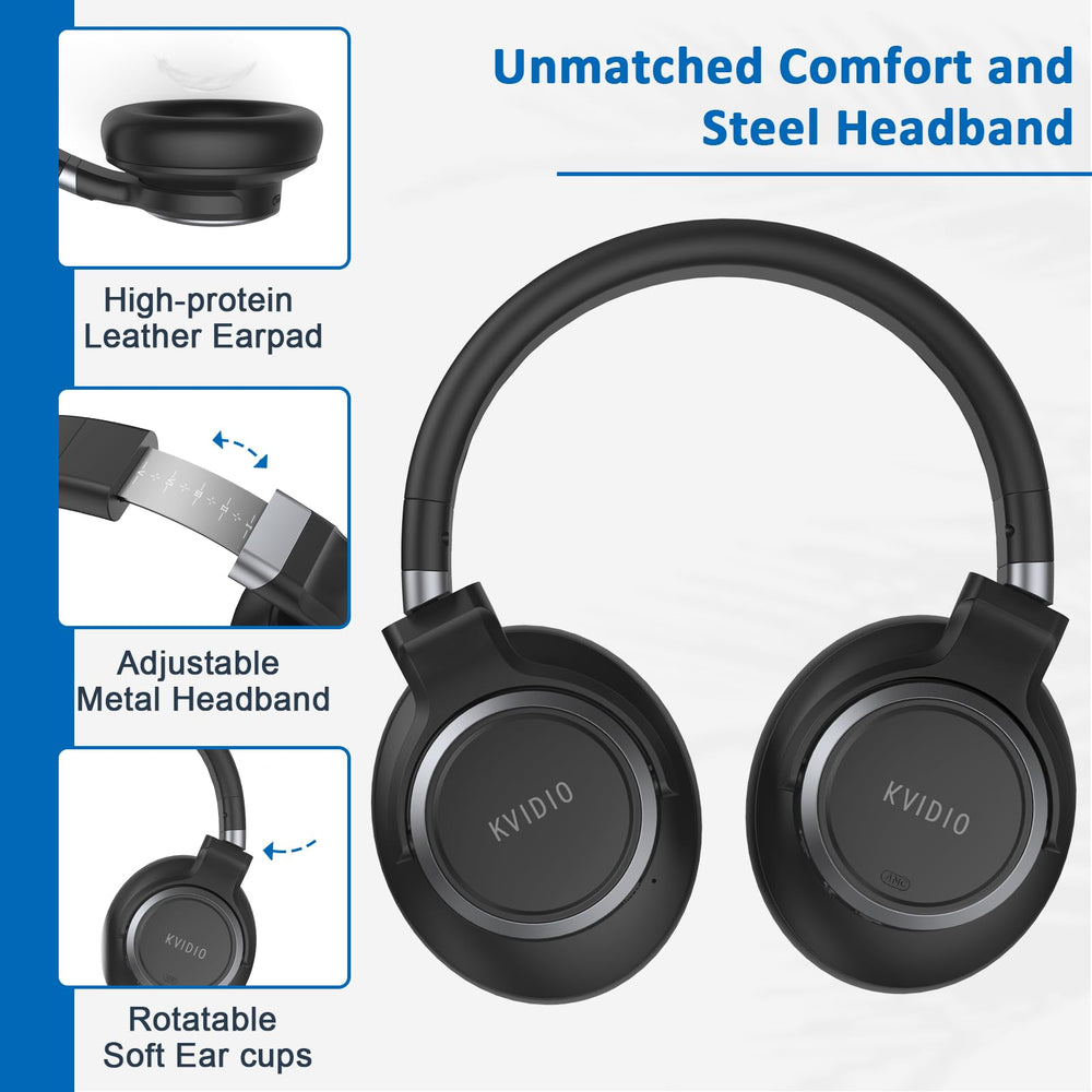 KVIDIO caja abierta con auriculares y accesorios listos para usar