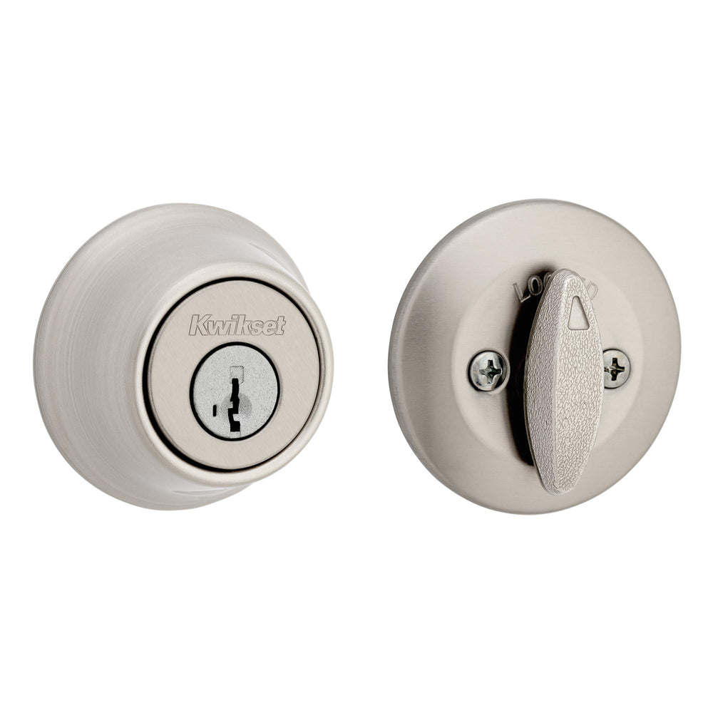 Kwikset cerrojo 660 frontal satin nickel, apariencia segura y elegante