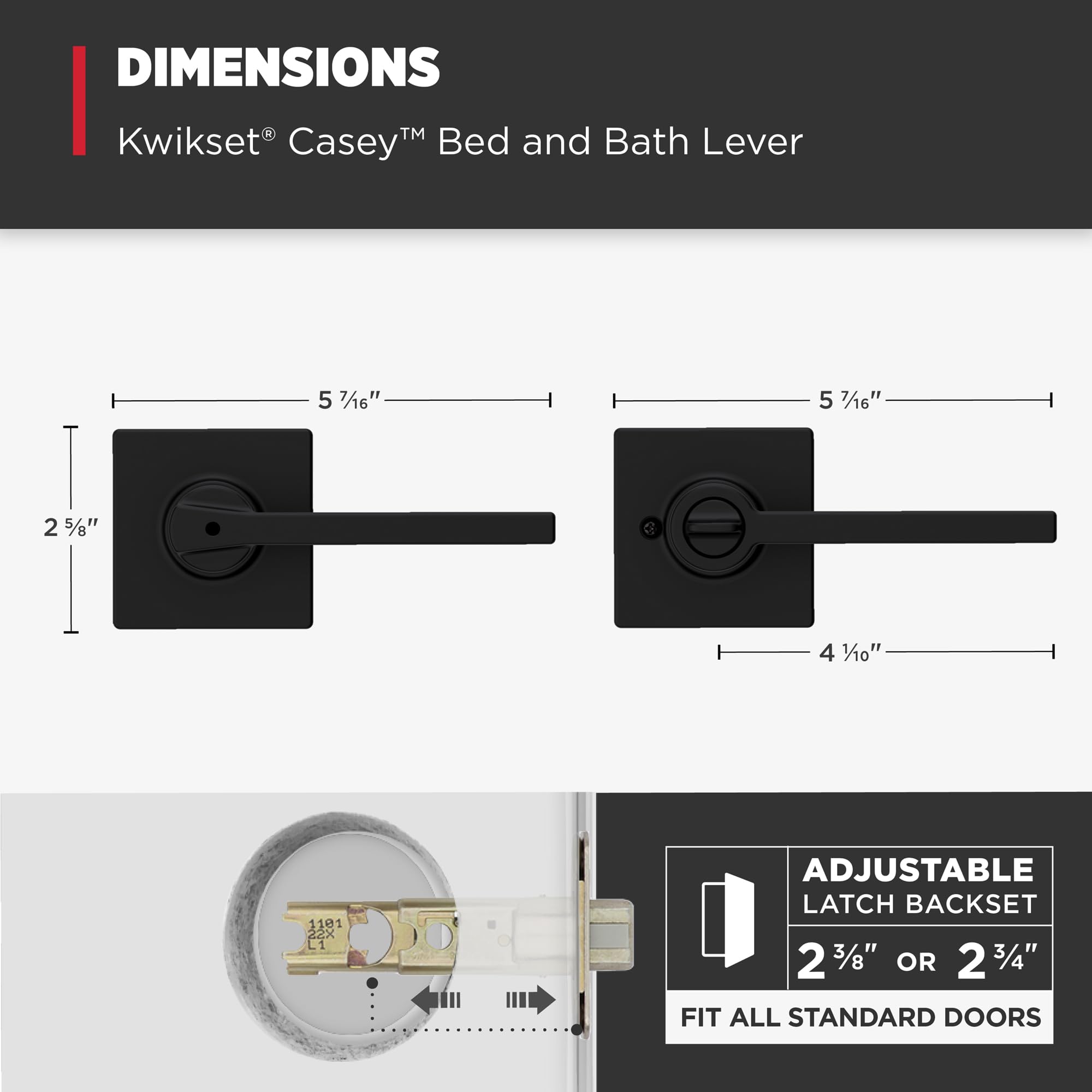 Kwikset Casey comparación de tamaño en mano, confort y ergonomía