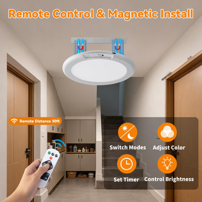 KYEKIO mounted in shower showing moisture-safe placement and hands-free lighting benefit