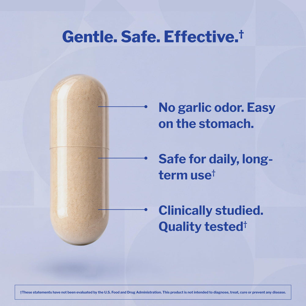 Kyolic bottle in hand indicating 200-capsule size and value