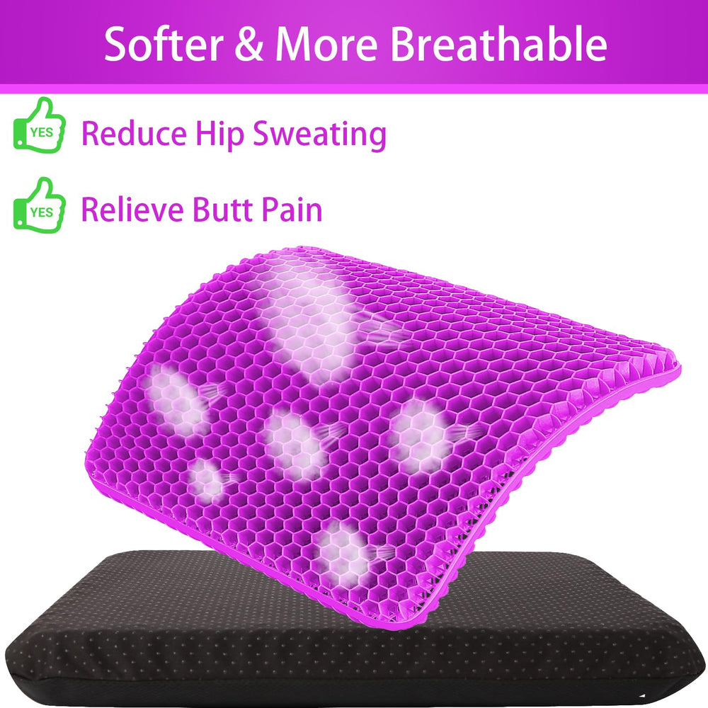 KYSMOTIC gel cushion placed on an office chair offering long-sit support and ventilation