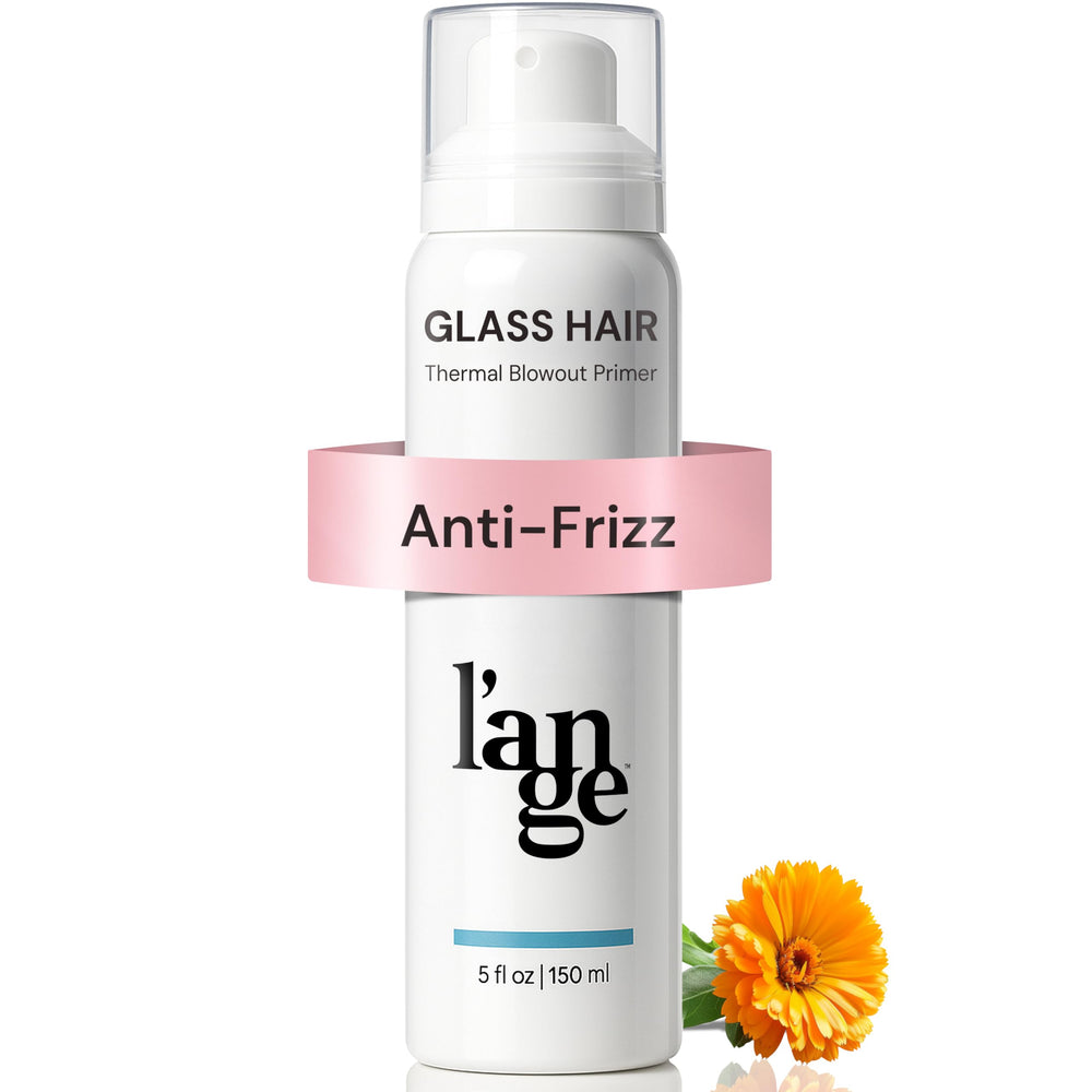 L'ANGE HAIR front packaging showing sleek bottle and benefit