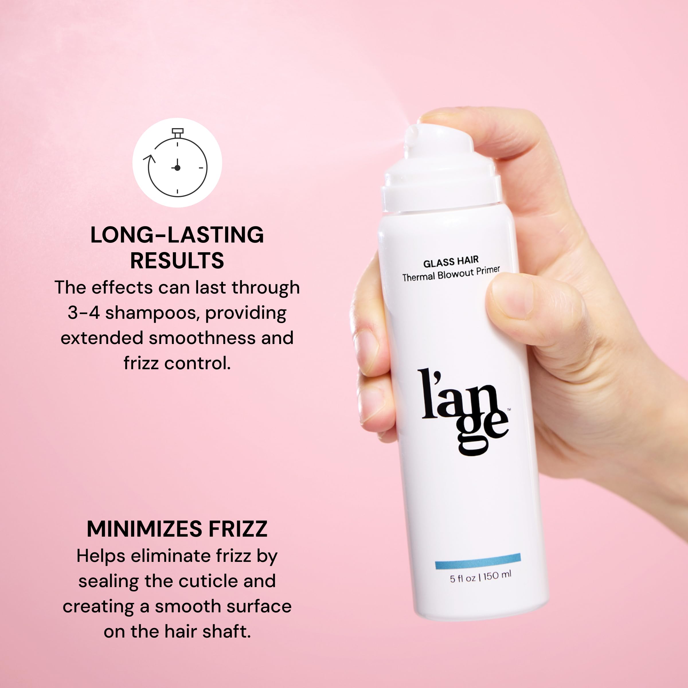 L'ANGE HAIR close-up nozzle showing easy, even misting benefit