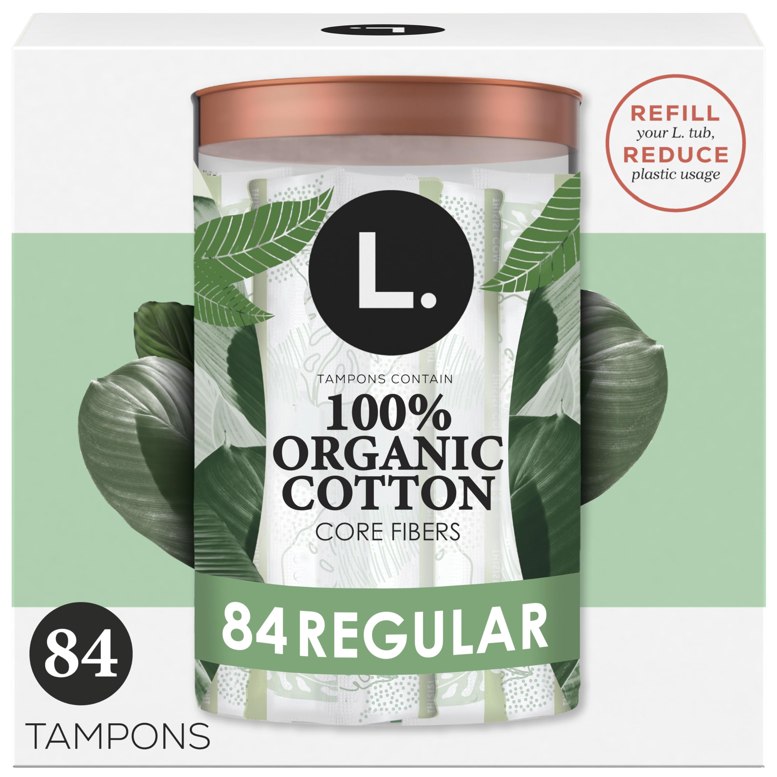L. pack frontal mostrando 84 tampones y ahorro