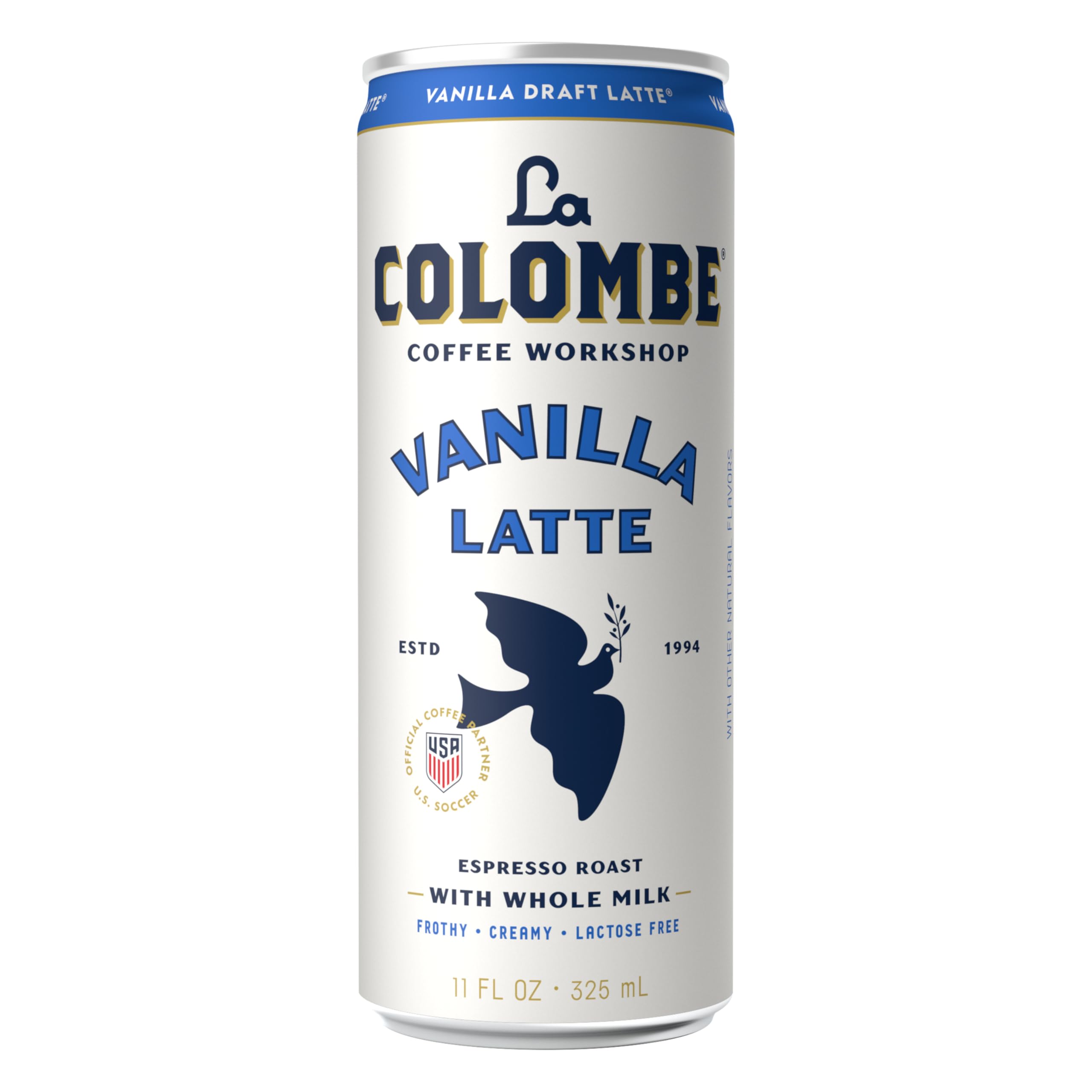 La Colombe granos y vainilla natural mostrando ingredientes reales