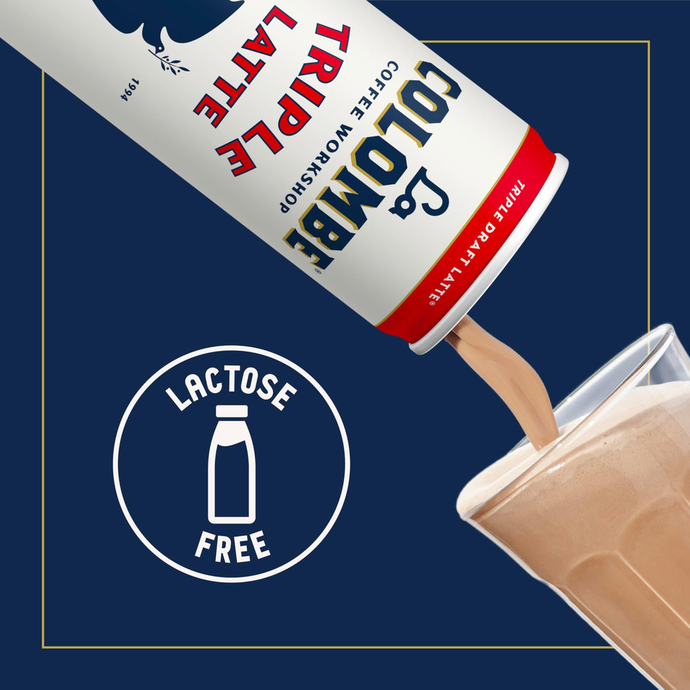 La Colombe lata en mano para comparar tamaño y facilidad de llevar