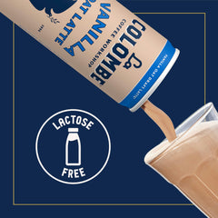 La Colombe lata en manos ilustrando bebida lista para llevar