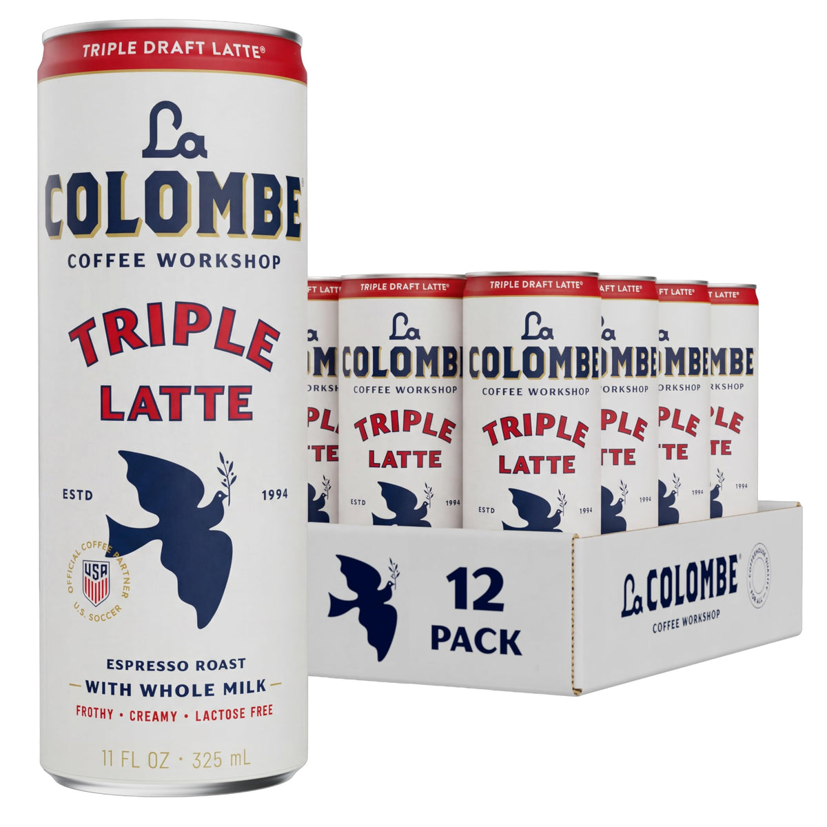 La Colombe lata frontal mostrando marca y diseño para identificar producto