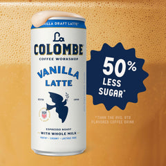 La Colombe vertido en vaso con hielo resaltando frescura