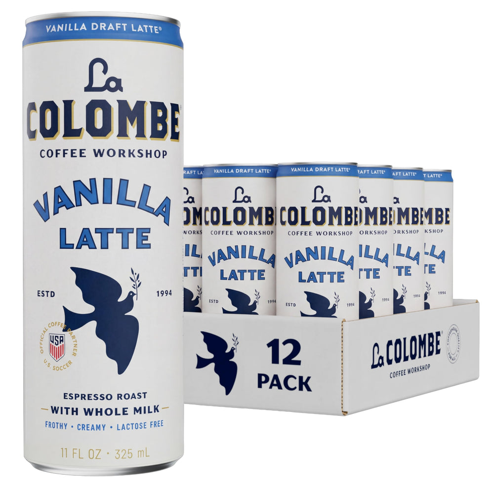 La Colombe lata frontal mostrando el diseño y conveniencia