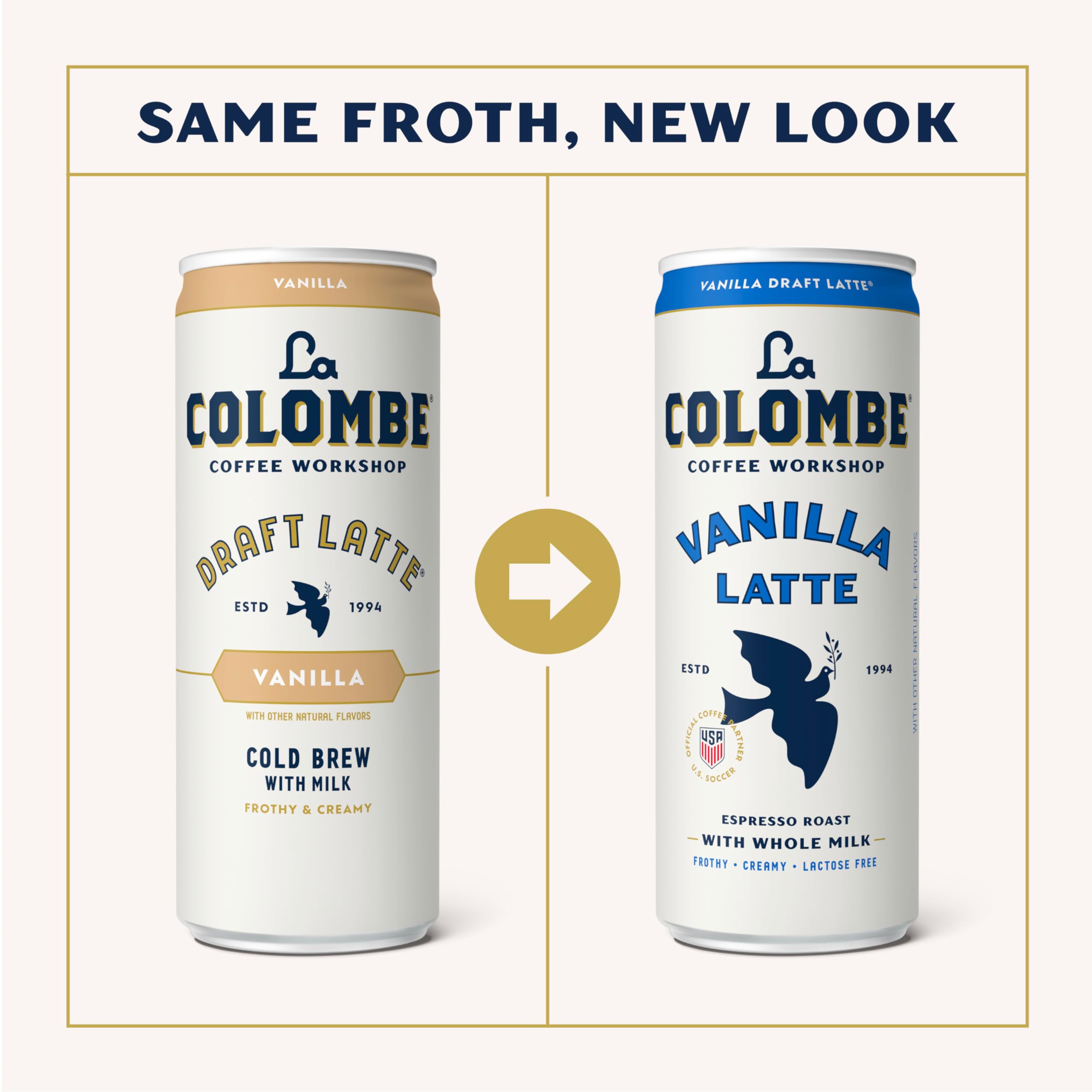 La Colombe textura cremosa de la espuma que imita cafetería