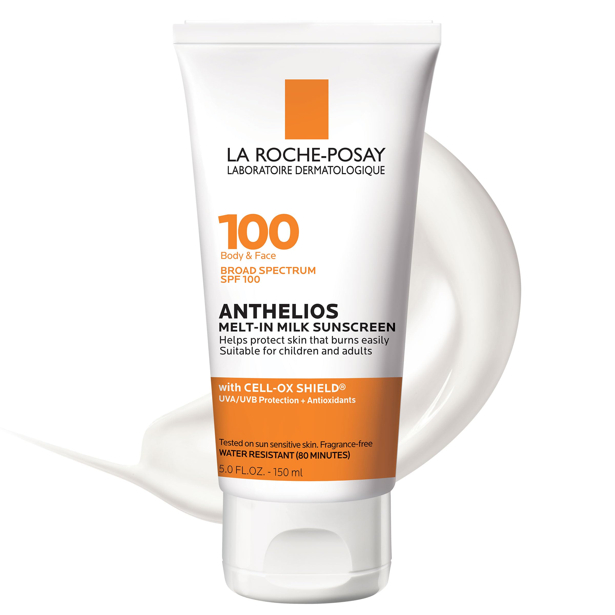 La Roche-Posay Anthelios frente del envase mostrando la etiqueta y SPF 100, protección visible