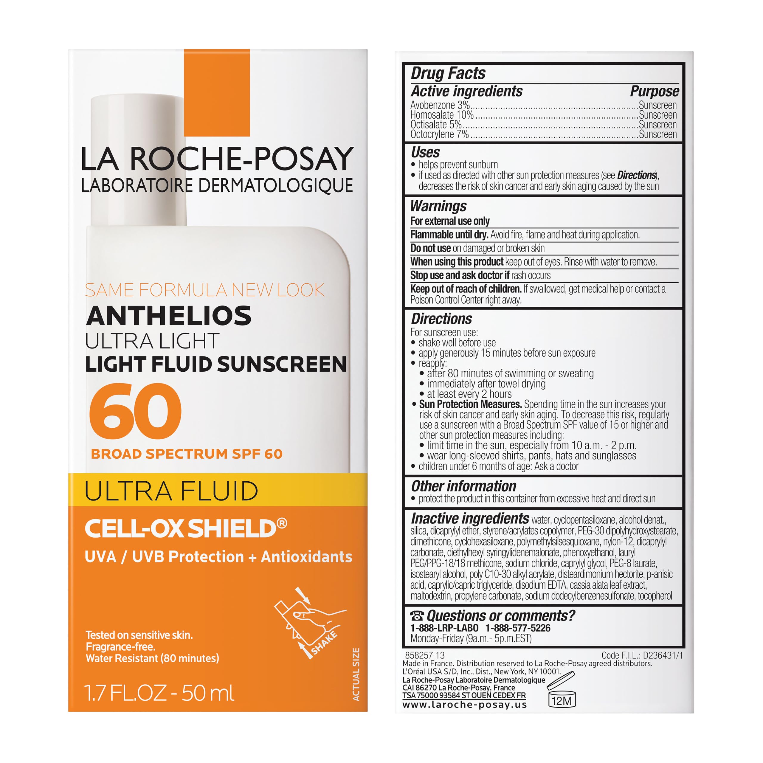 La Roche-Posay textura fluida extendida para absorción rápida