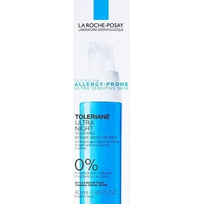 La Roche-Posay application shown on face and neck demonstrating gentle circular motions