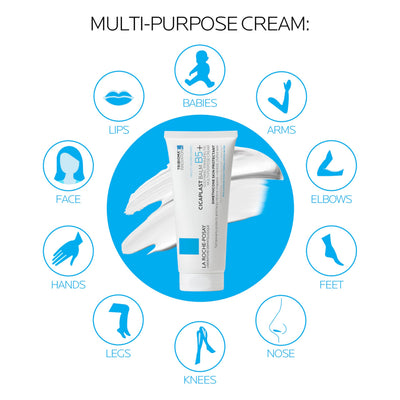 La Roche-Posay open cap with balm texture demonstrating rich non-greasy finish