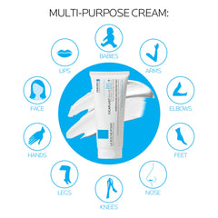 La Roche-Posay open cap with balm texture demonstrating rich non-greasy finish