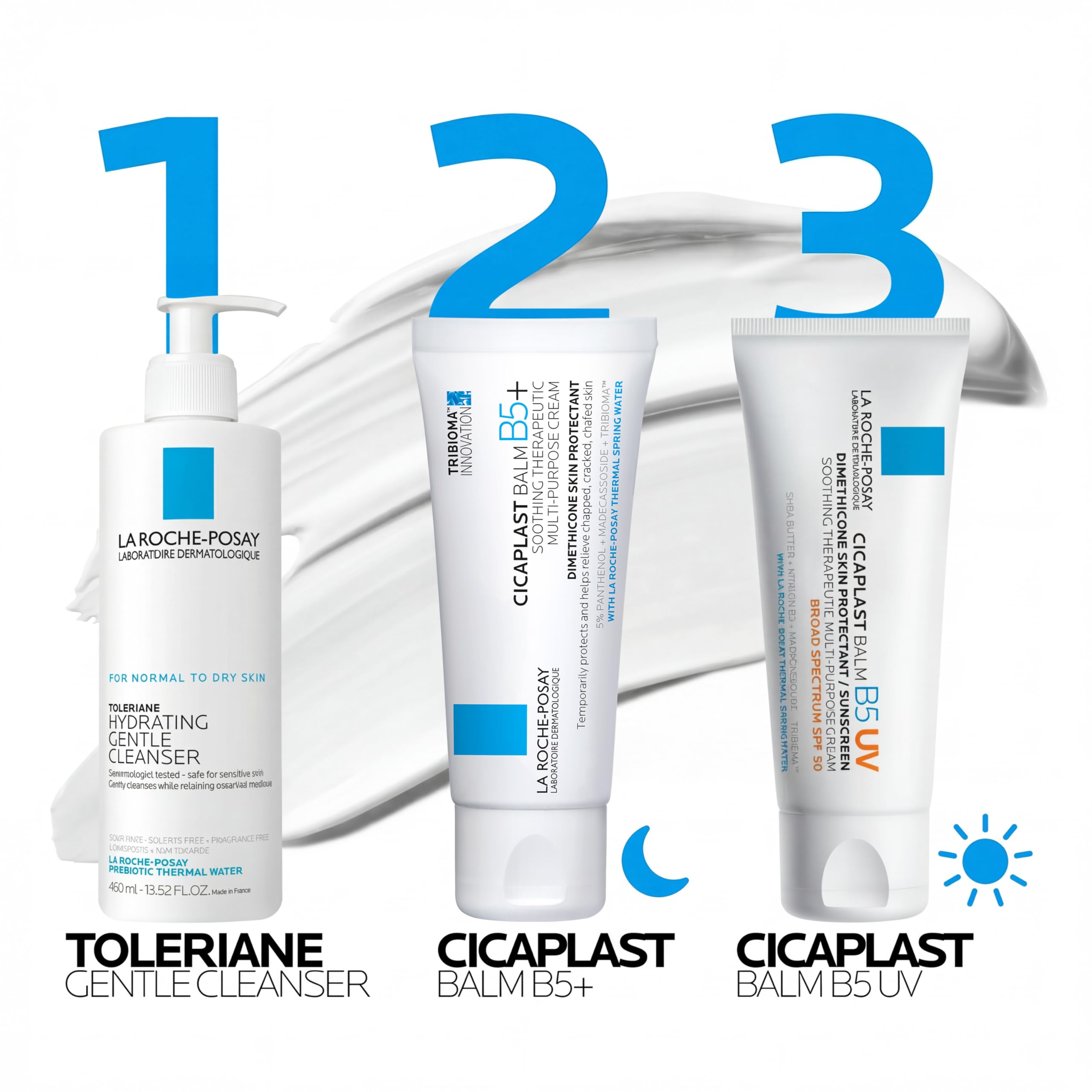 La Roche-Posay aplicación suave en la mejilla de un bebé para protección y confort