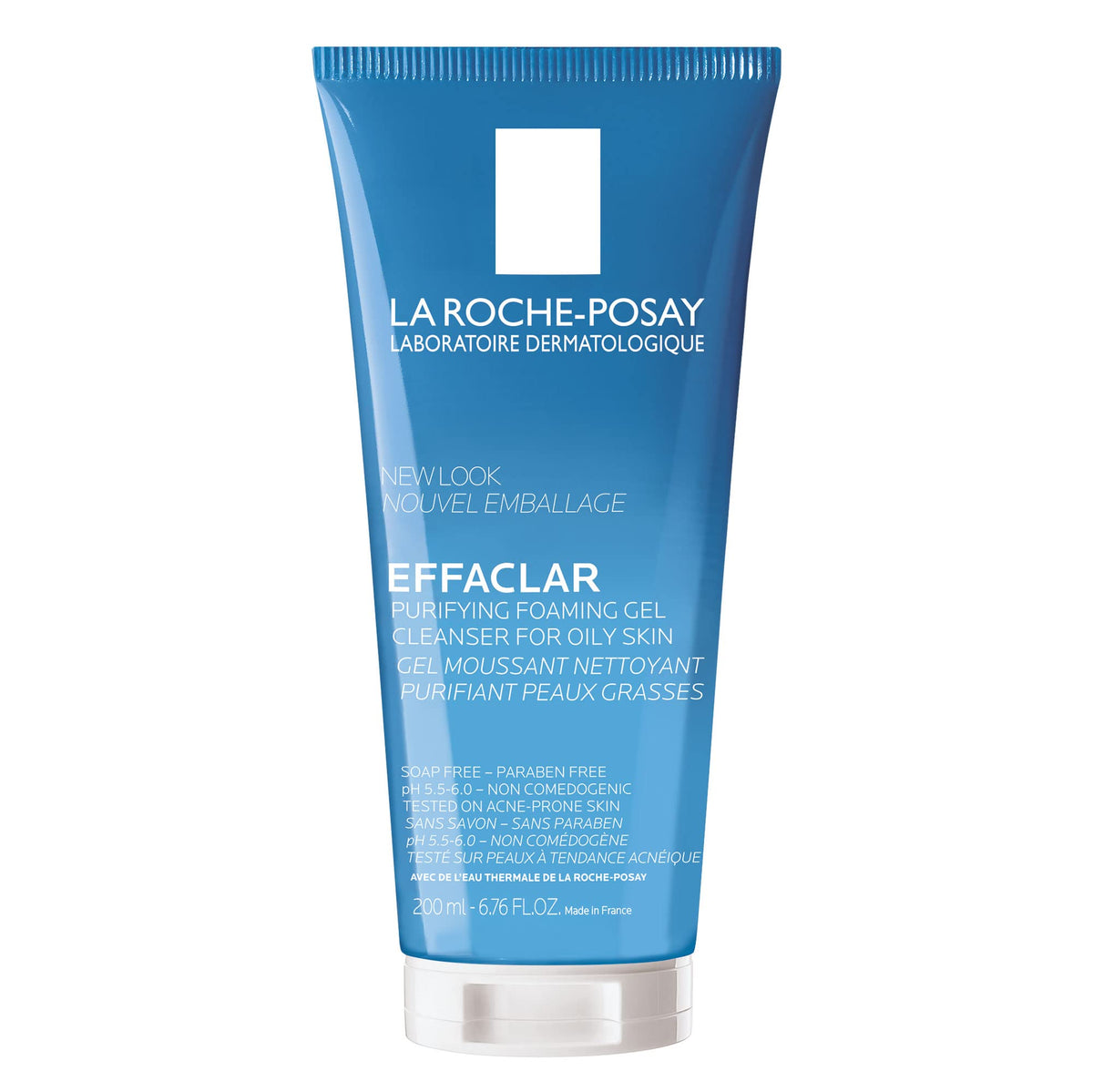 La Roche-Posay Effaclar envase frontal 200 ml mostrando diseño claro y profesional