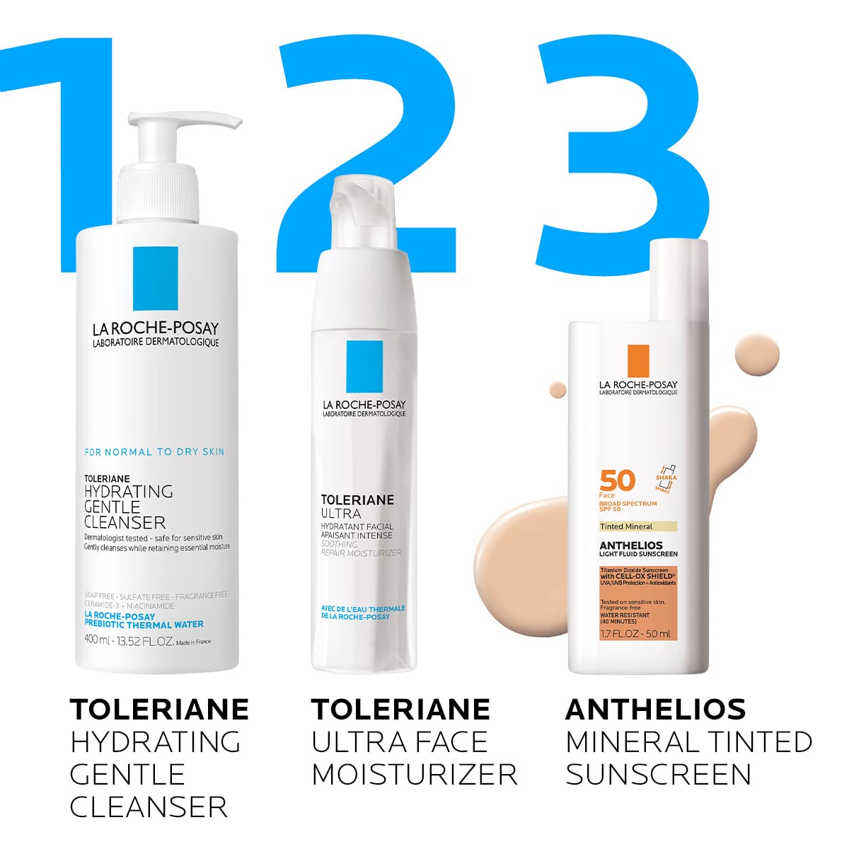 La Roche-Posay applied outdoors on model demonstrating daily sun protection benefit