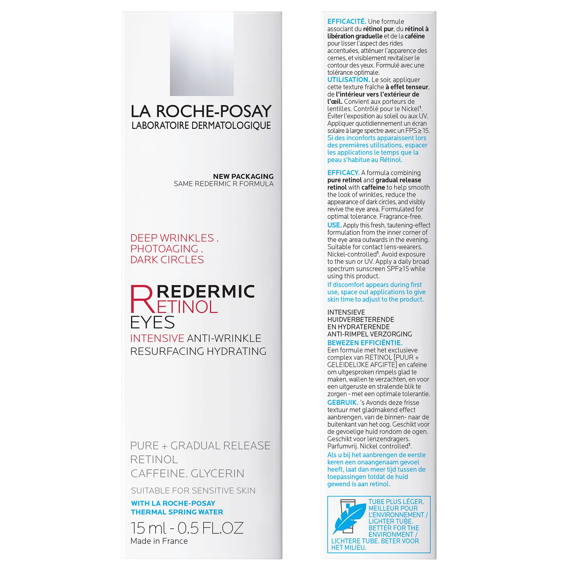La Roche-Posay Redermic R empaque secundario y caja, presentación lista para regalo