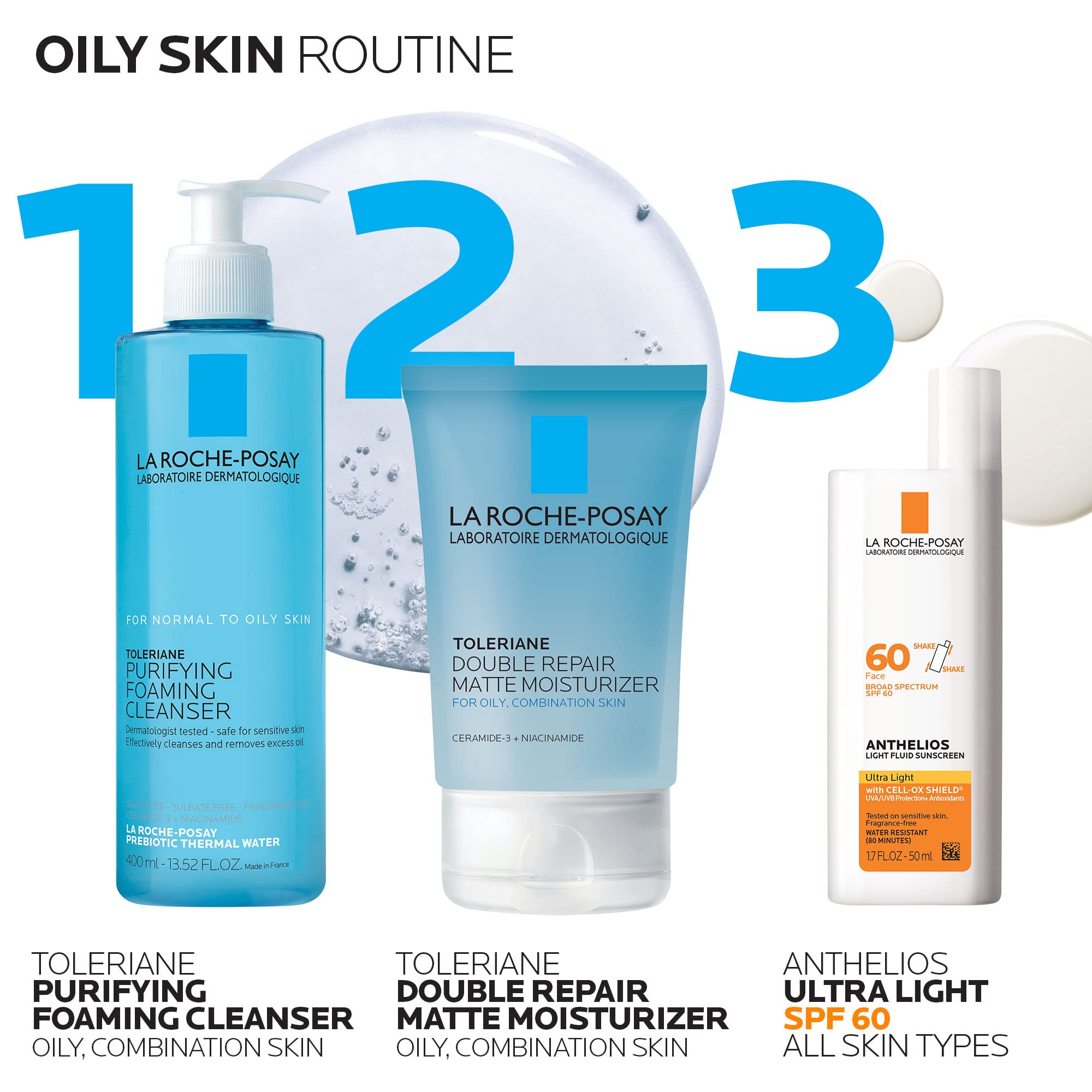 La Roche-Posay envase 3.38oz comparación de tamaño práctico