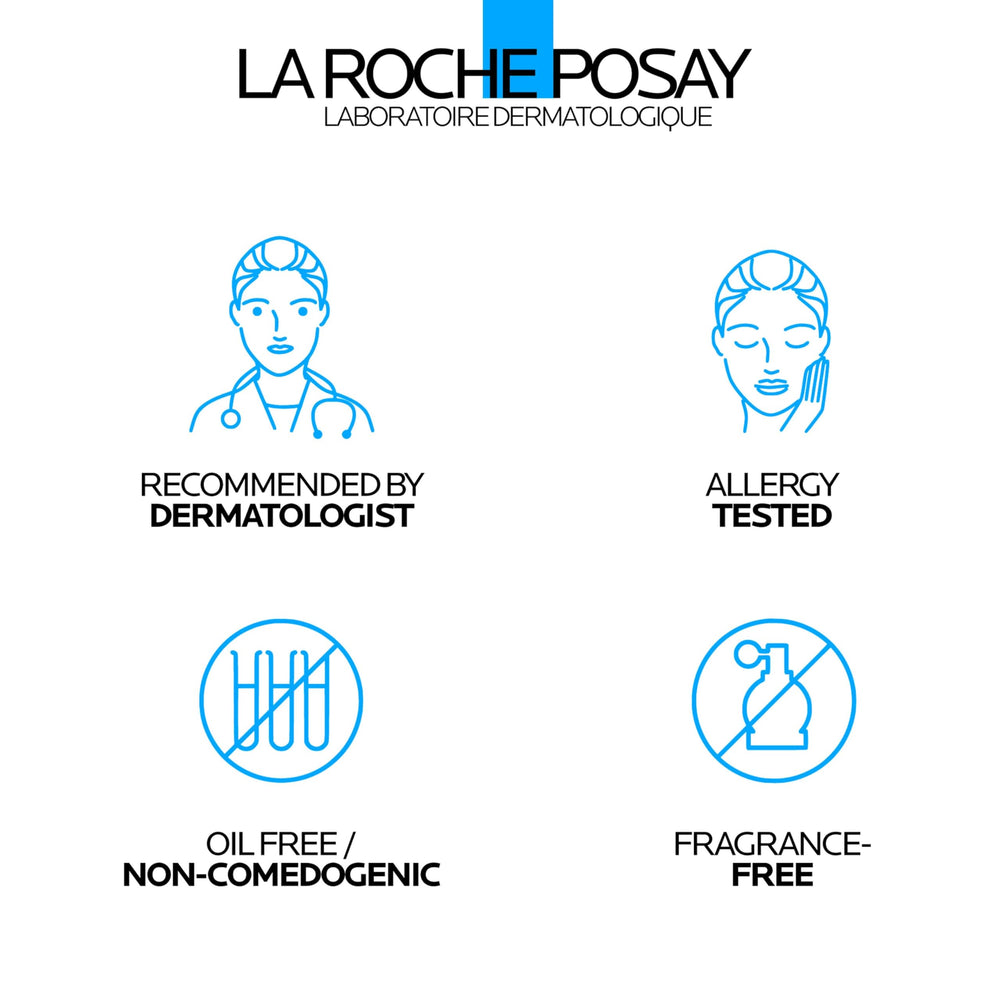 La Roche-Posay piel con acabado mate mostrando reducción de brillo