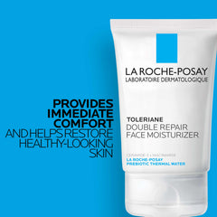 La Roche-Posay frasco abierto con crema mostrando aplicación higiénica