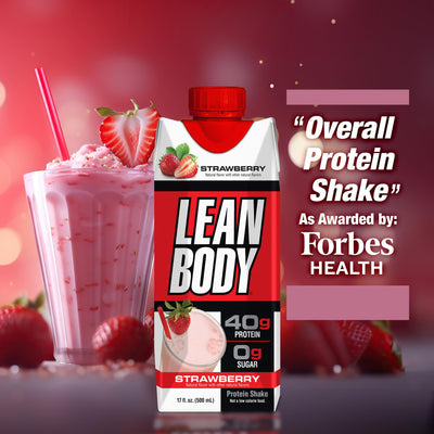 Labrada shake poured into glass highlighting creamy texture and convenience