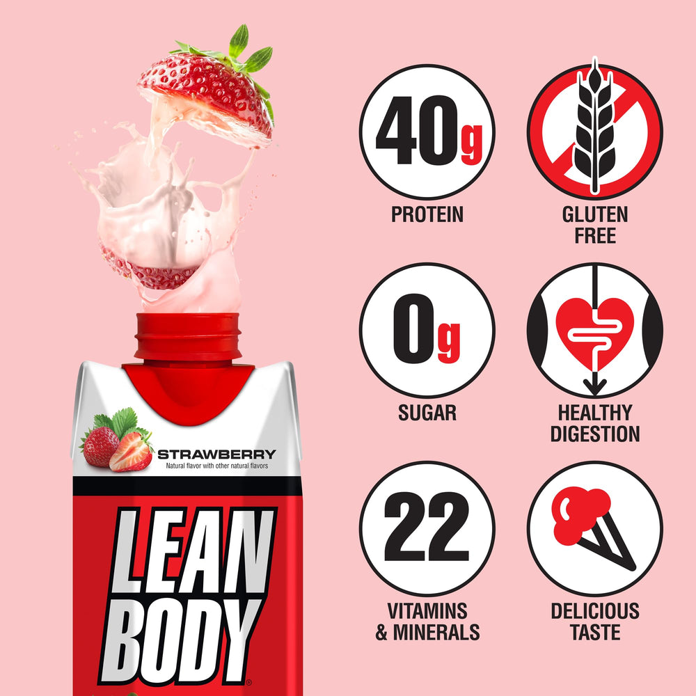 Labrada nutrition label visible showing 40g protein and 22 vitamins benefit
