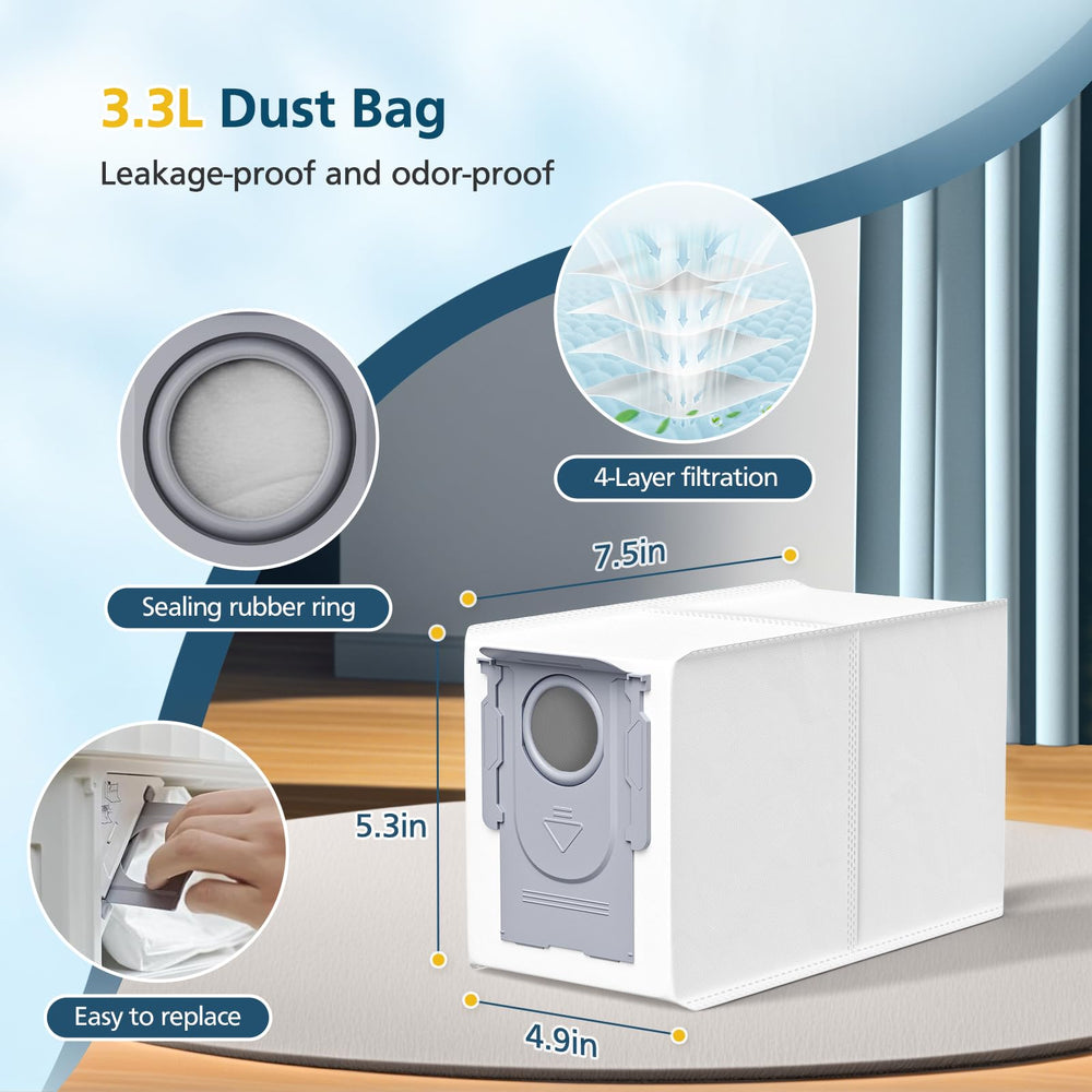 lacvik 3.3l dust bag cross-section showing multilayer barrier and leak protection