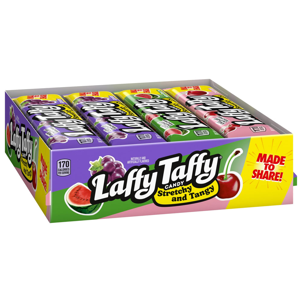 Laffy Taffy caja frontal mostrando 24 barritas lista para compartir