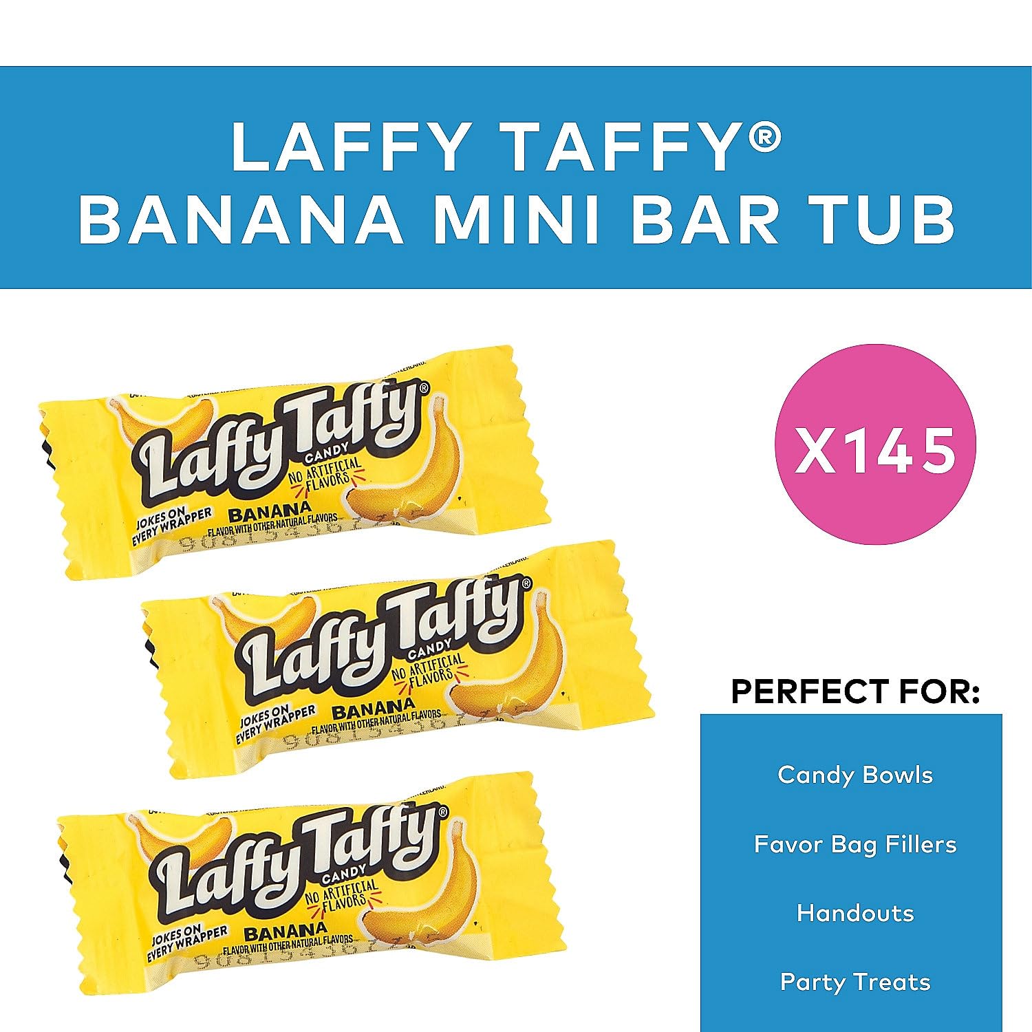 Laffy Taffy detalle de textura masticable, sabor a plátano duradero
