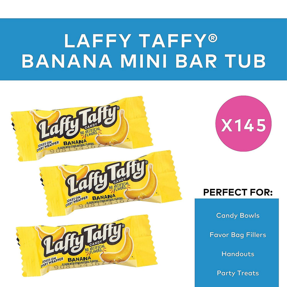 Laffy Taffy detalle de textura masticable, sabor a plátano duradero