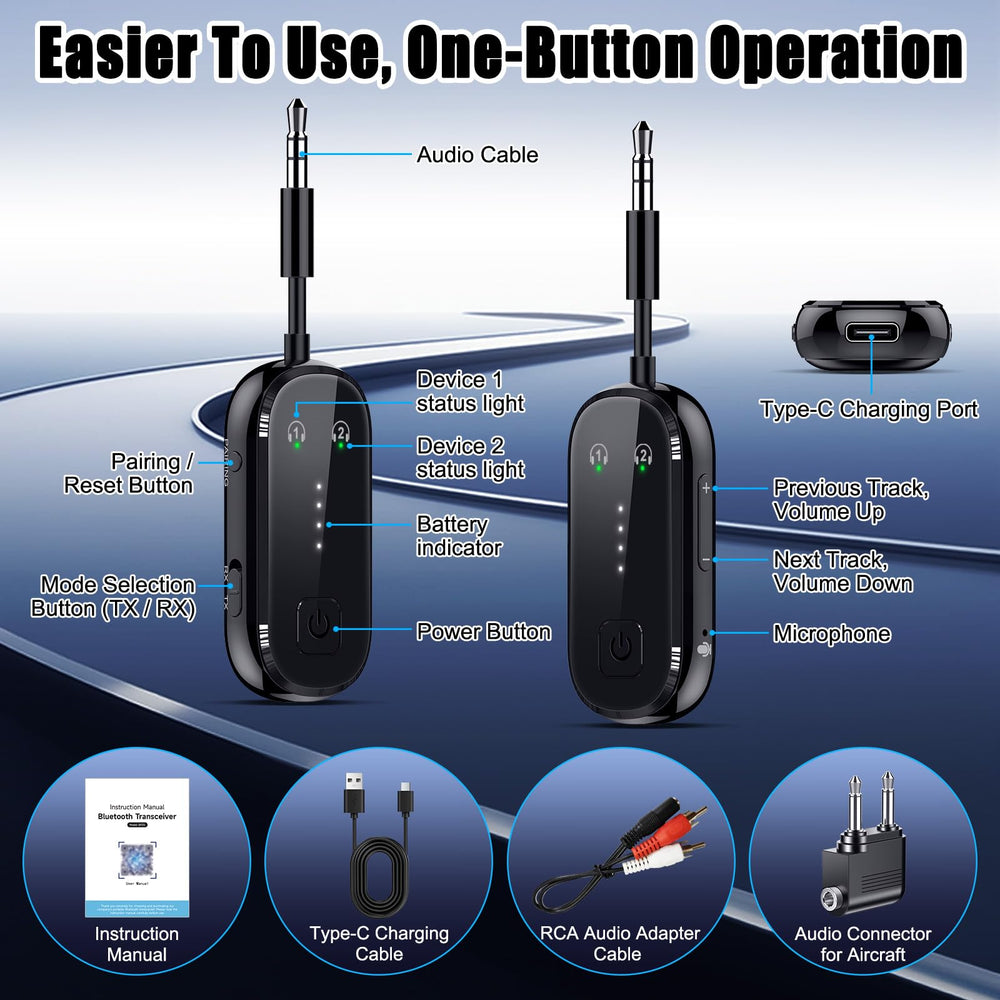 LAICOMEIN conectado a dos auriculares Bluetooth en modo transmisor para audio compartido