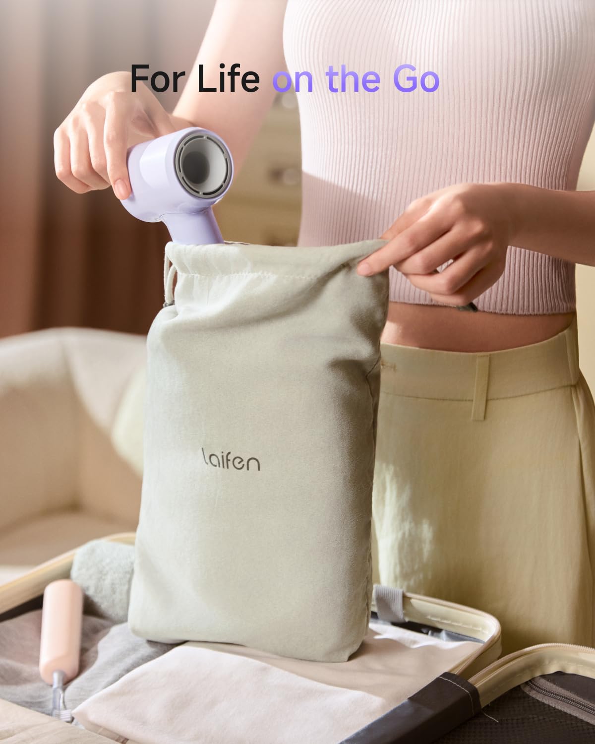 Laifen placed on bathroom counter conveying ready-to-use everyday styling