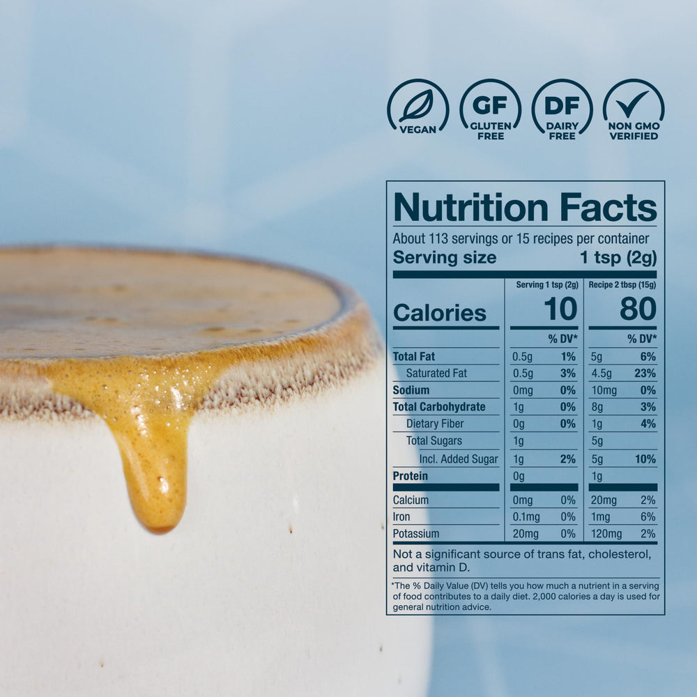 Laird Superfood crema mocha vertida en taza mostrando resultado cremoso
