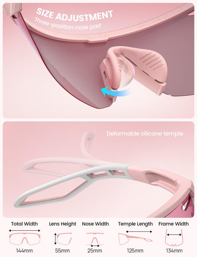 Lamicall sunglasses worn by cyclist, provides wide field of view and comfort