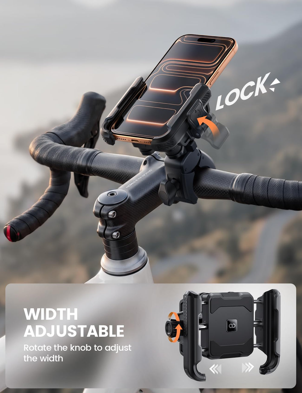 Lamicall mounted while navigating on motorcycle for safer route visibility