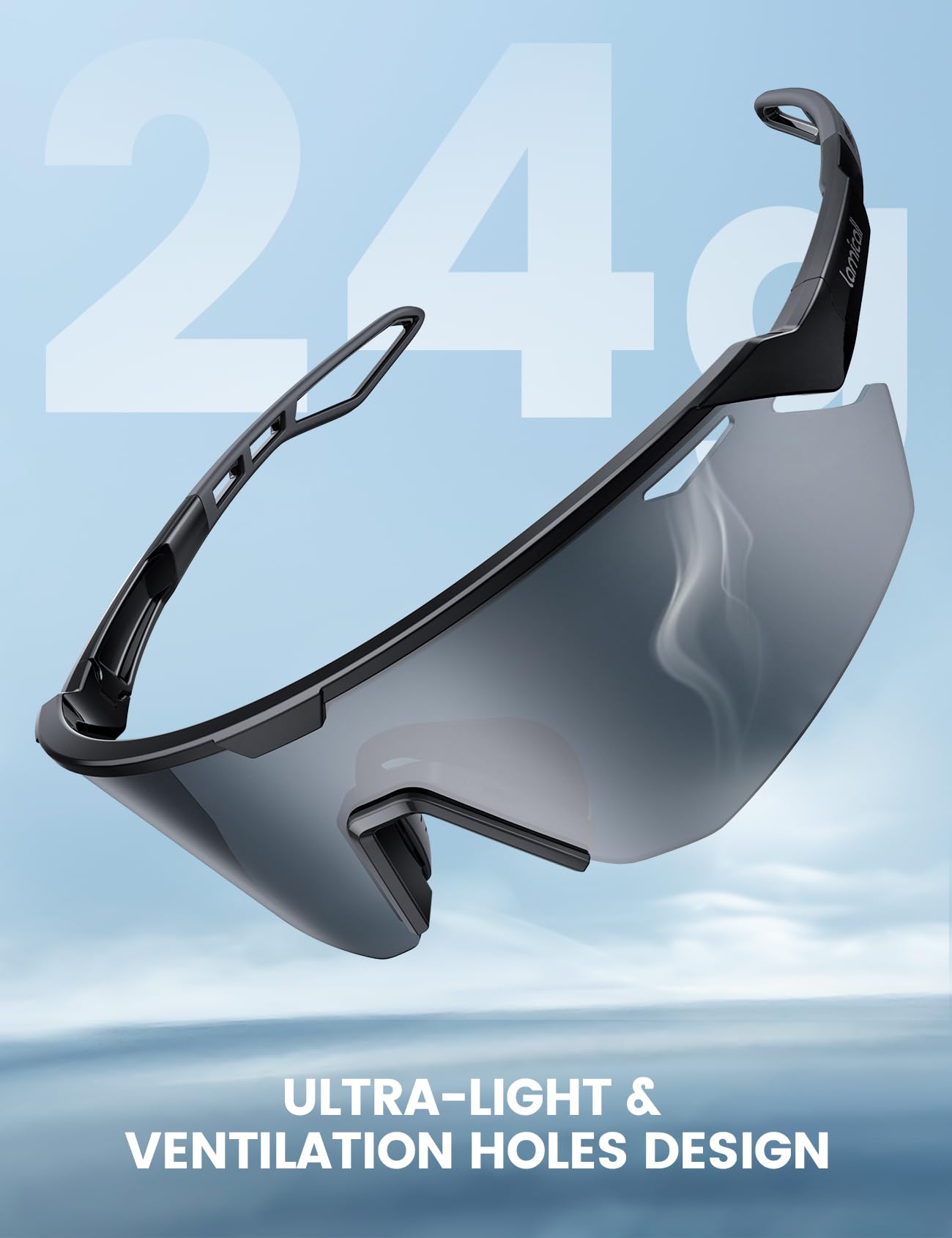 Lamicall gafas en uso por ciclista demostrando estabilidad
