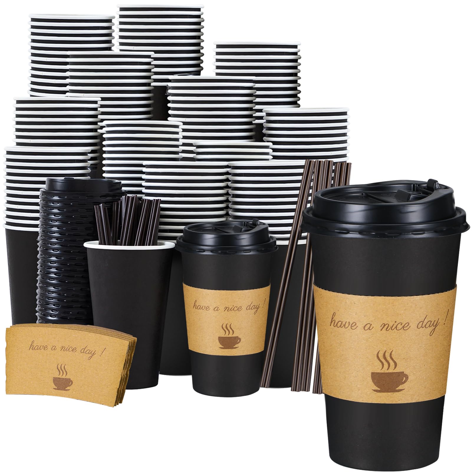 Lamosi vaso 16 oz frontal mostrando diseño y capacidad para servir bebidas calientes