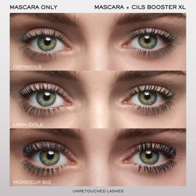 Lancôme primer applied before mascara on lashes demonstrating smoother application