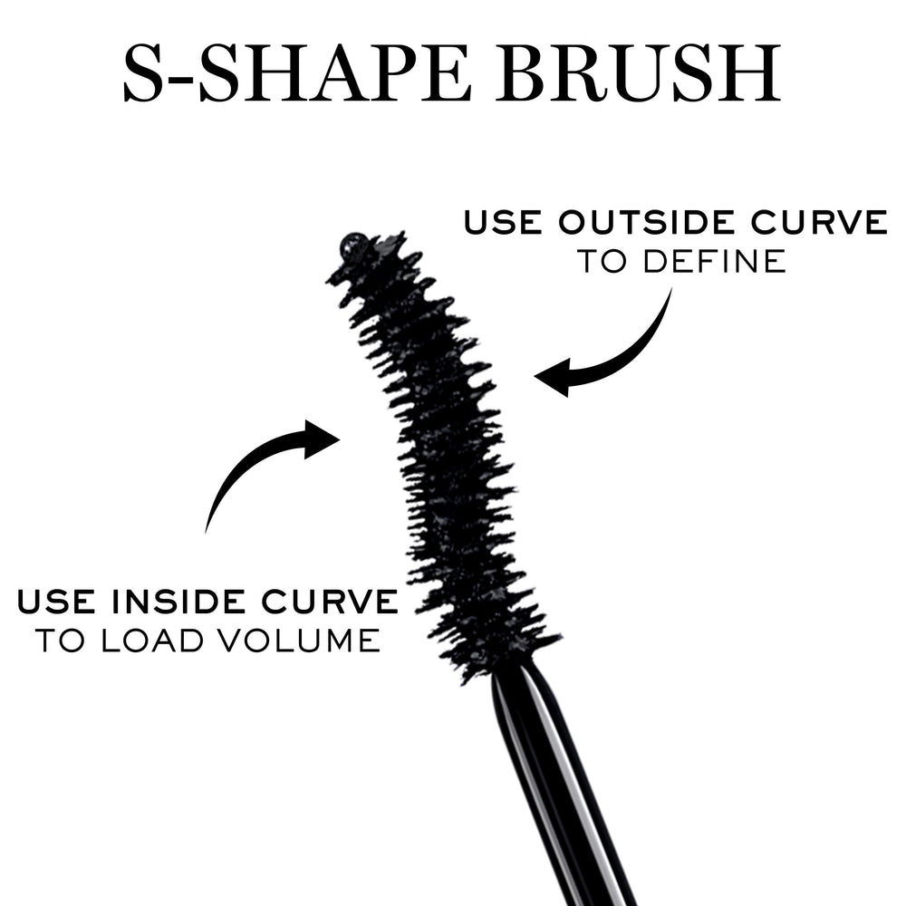 Lancôme brush profile demonstrating oversized S-shaped design for even coat