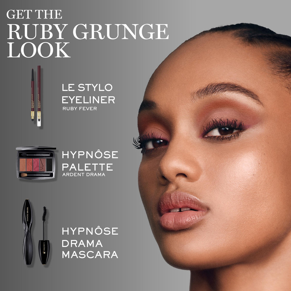 Lancôme applied on model in evening look showcasing bold, camera-ready lashes