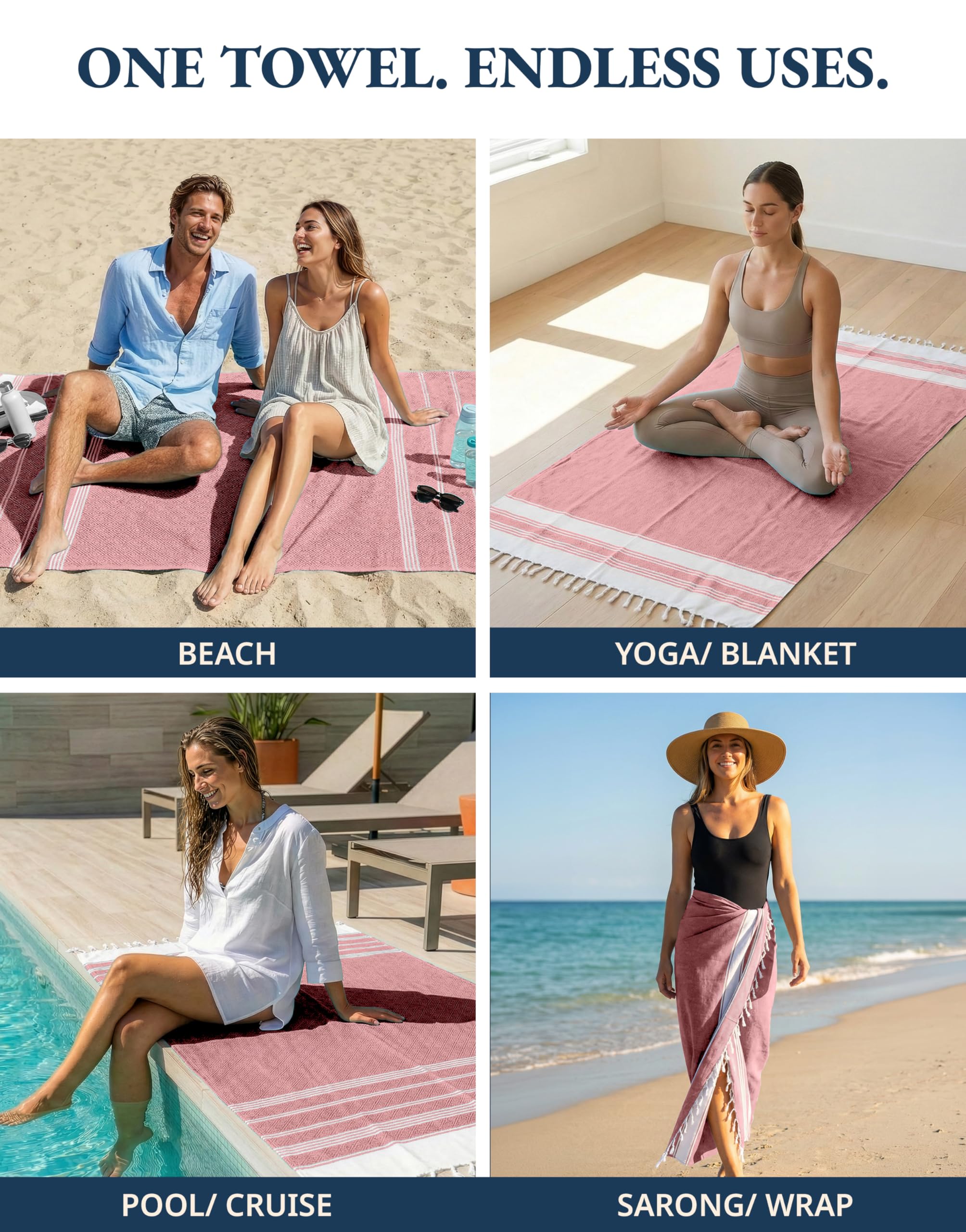 LANE LINEN bolsa de playa que facilita eliminar la arena y transportar las toallas