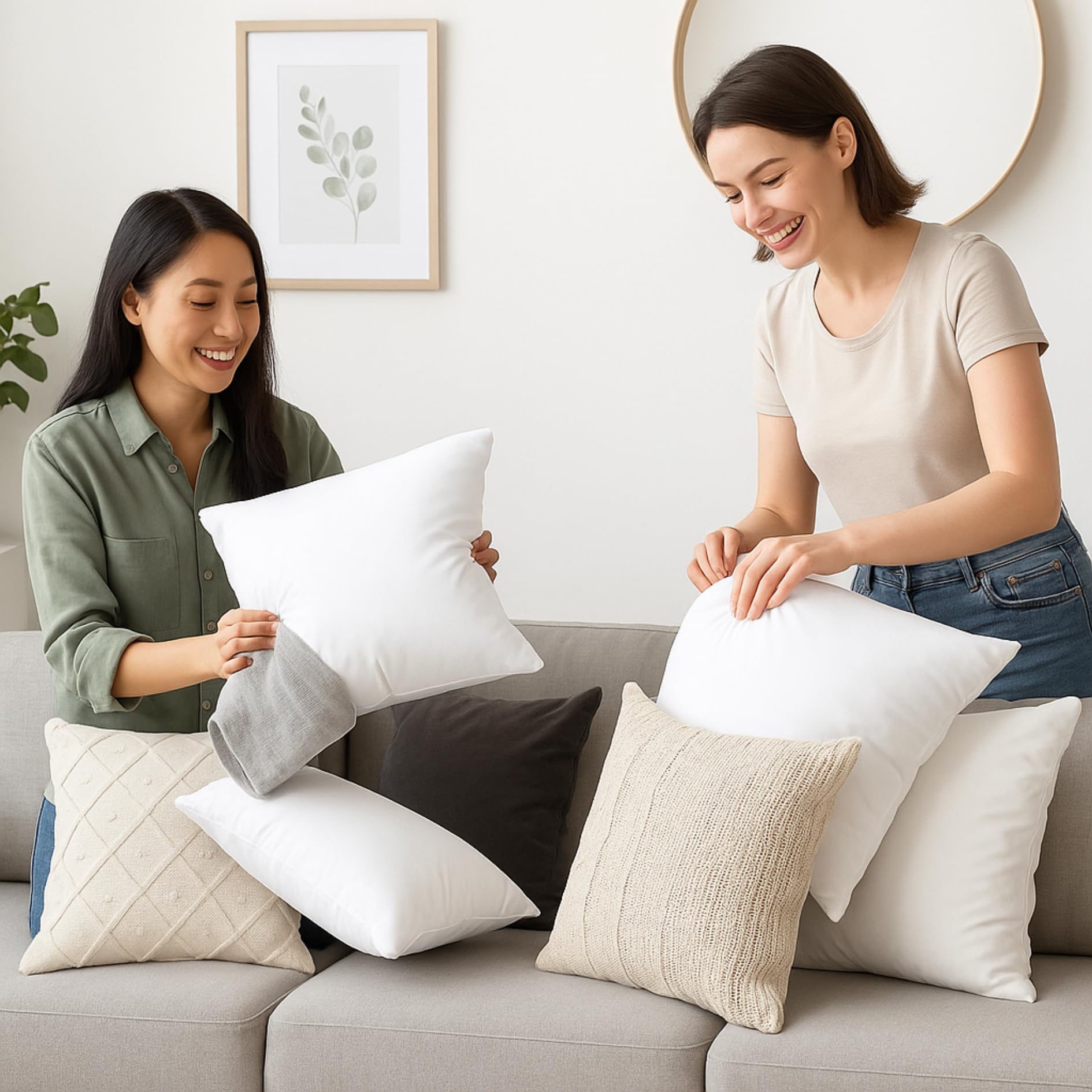 LANE LINEN inserto sobre cama en dormitorio decorado, mejora la estética